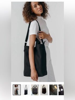 Authentic Baggu Black Canvas Crossbody Tote Bag
